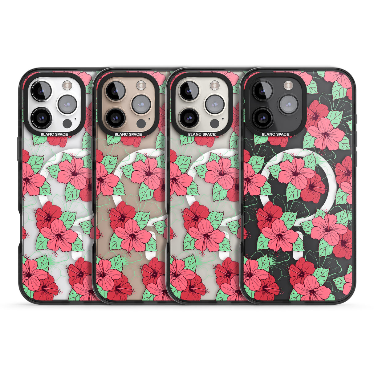 iPhone 16 Pro Max Pink Peony Black Impact Phone Case