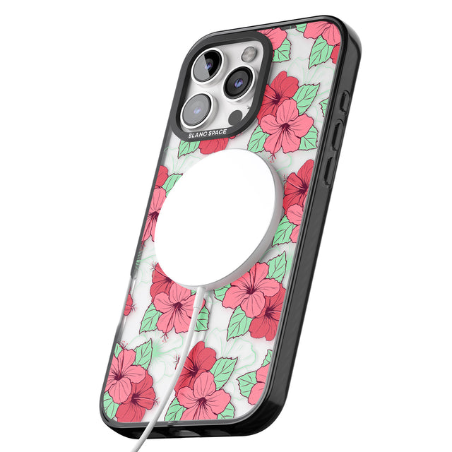 iPhone 16 Pro Max Pink Peony Black Impact Phone Case