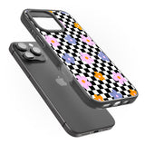 iPhone 16 Pro Max Checkered Blossom Black Impact Phone Case