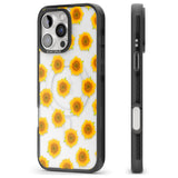 iPhone 16 Pro Max Sunflowers Transparent Pattern Black Impact Phone Case