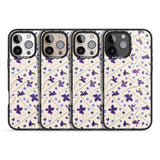 iPhone 16 Pro Max Violet Floral Pattern Design - Cream Black Impact Phone Case