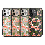 iPhone 16 Pro Max Pink Petals Transparent Floral Black Impact Phone Case