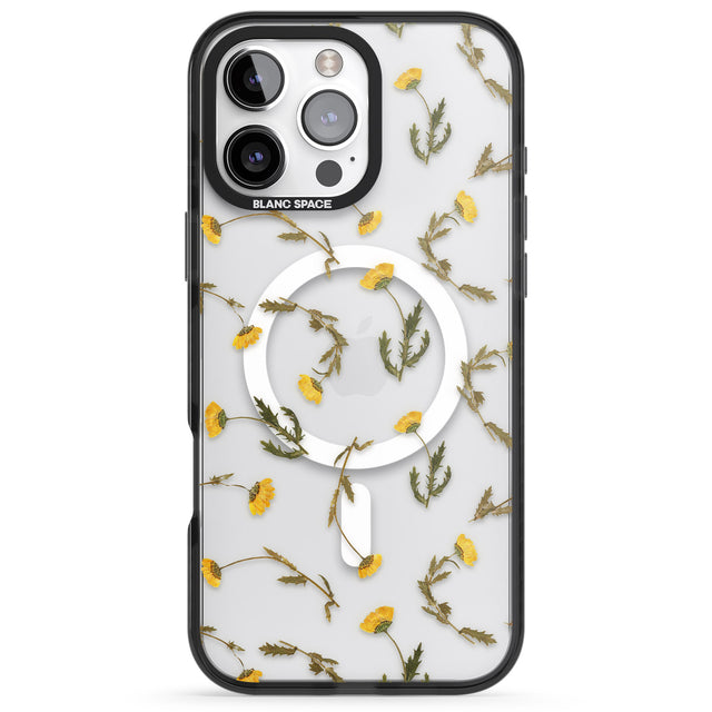 iPhone 16 Pro Max Long Stemmed Wildflowers - Dried Flower-Inspired Black Impact Phone Case