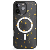 iPhone 16 Pro Max Mixed Yellow Flowers - Dried Flower-Inspired Black Impact Phone Case