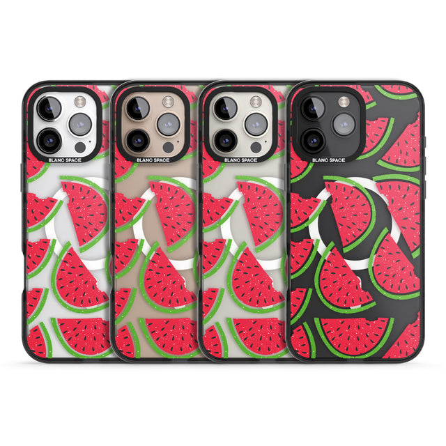 iPhone 16 Pro Max Watermelon Pattern Black Impact Phone Case