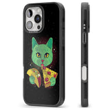 iPhone 16 Pro Max Pizza Purr Black Impact Phone Case