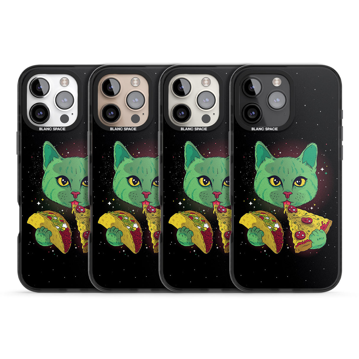 iPhone 16 Pro Max Pizza Purr Black Impact Phone Case