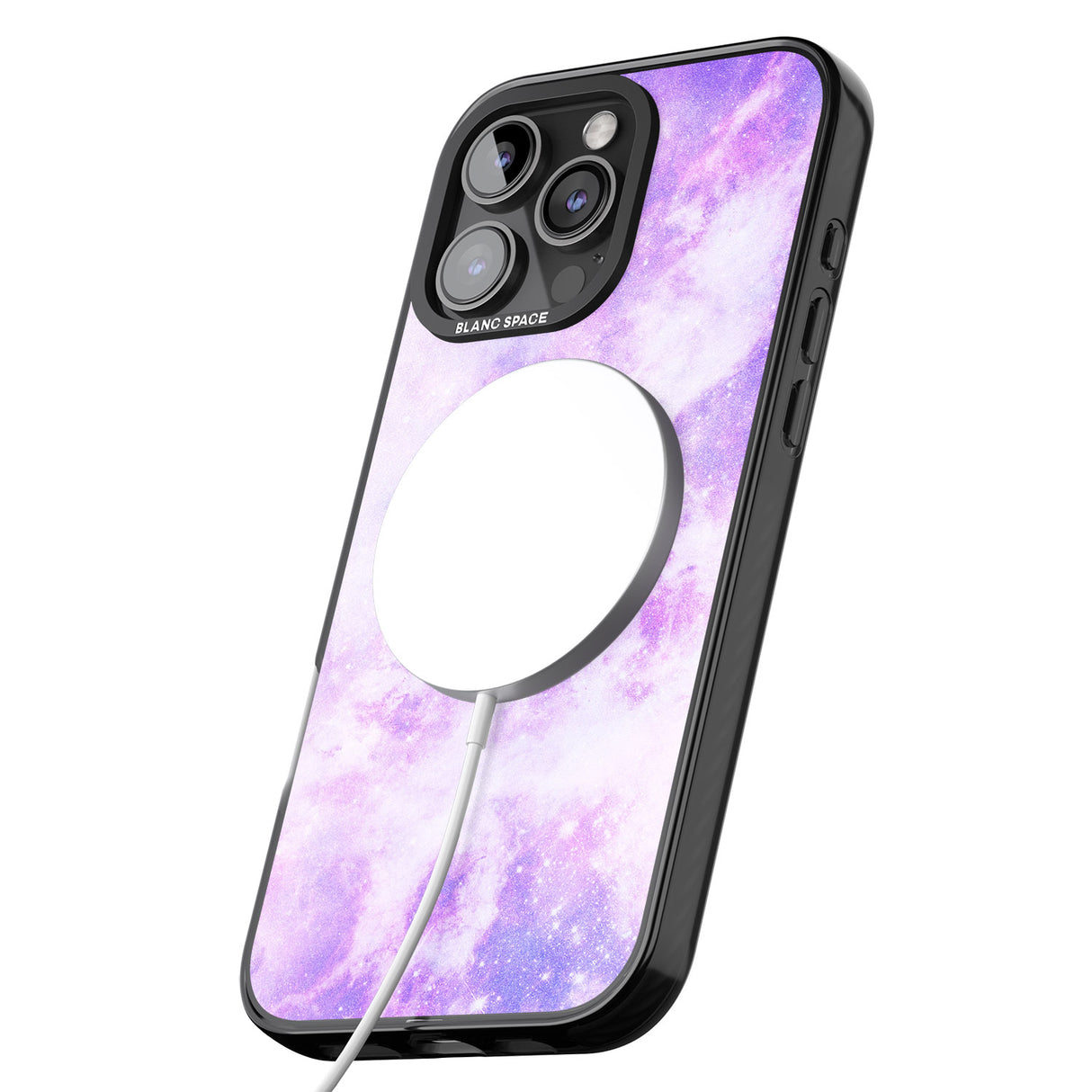 iPhone 16 Pro Max Purple Galaxy Pattern Design Black Impact Phone Case