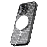 iPhone 16 Pro Max Simplistic Small Grid Designs White (Transparent) Black Impact Phone Case