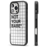 iPhone 16 Pro Max Grid Pattern Not Your Babe Black Impact Phone Case