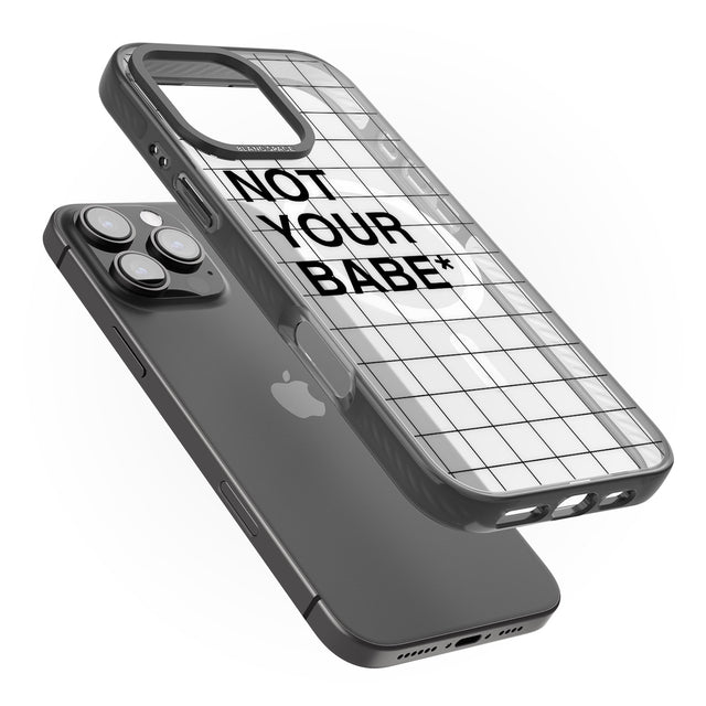 iPhone 16 Pro Max Grid Pattern Not Your Babe Black Impact Phone Case