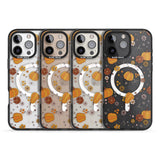 iPhone 16 Pro Max Halloween Pumpkins and Flowers Black Impact Phone Case