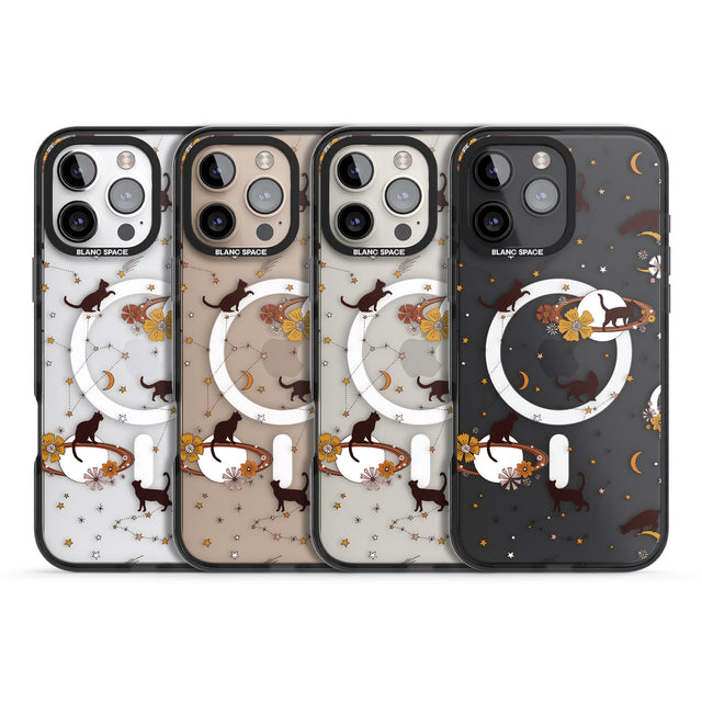 iPhone 16 Pro Max Halloween Cats and Astrology Black Impact Phone Case