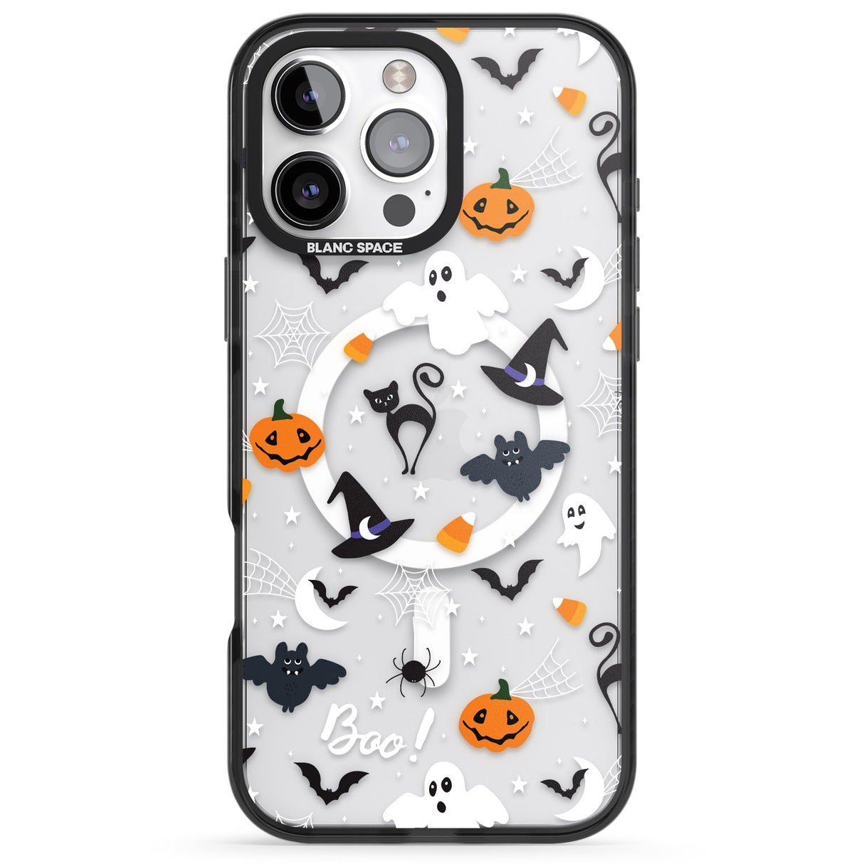 iPhone 16 Pro Max Halloween Mix Pattern Black Impact Phone Case