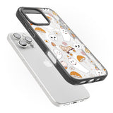 Cute Ghost and Skulls Pattern Black Impact Magsafe Phone Case for iPhone 16 Pro, iPhone 16 Pro Max