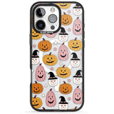 Witches and Pumpkins Pattern Black Impact Magsafe Phone Case for iPhone 16 Pro, iPhone 16 Pro Max