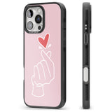 iPhone 16 Pro Max Pink Finger Heart Black Impact Phone Case