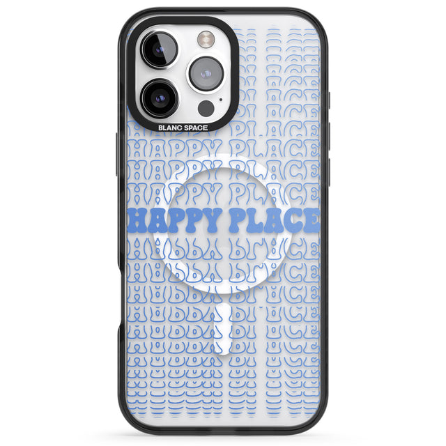 iPhone 16 Pro Max Happy Place (Blue) Black Impact Phone Case + Magsafe