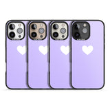 iPhone 16 Pro Max Single Heart White & Pale Purple Black Impact Phone Case