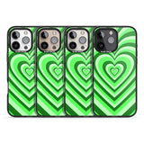 iPhone 16 Pro Max Green Heart Illusion Black Impact Phone Case