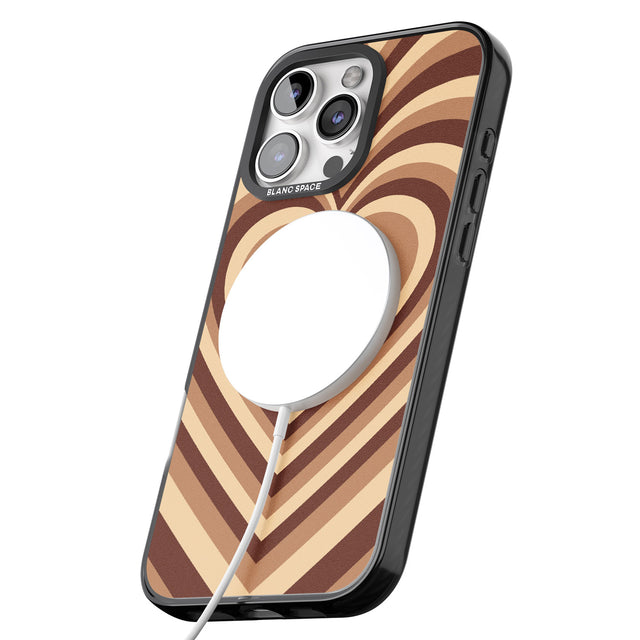 iPhone 16 Pro Max Latte Heart Illusion Black Impact Phone Case