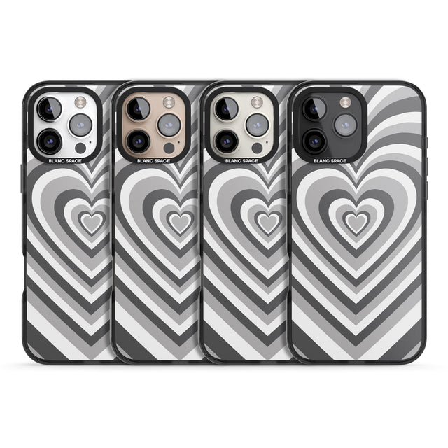 iPhone 16 Pro Max Monochrome Heart Illusion Black Impact Phone Case