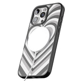 iPhone 16 Pro Max Monochrome Heart Illusion Black Impact Phone Case