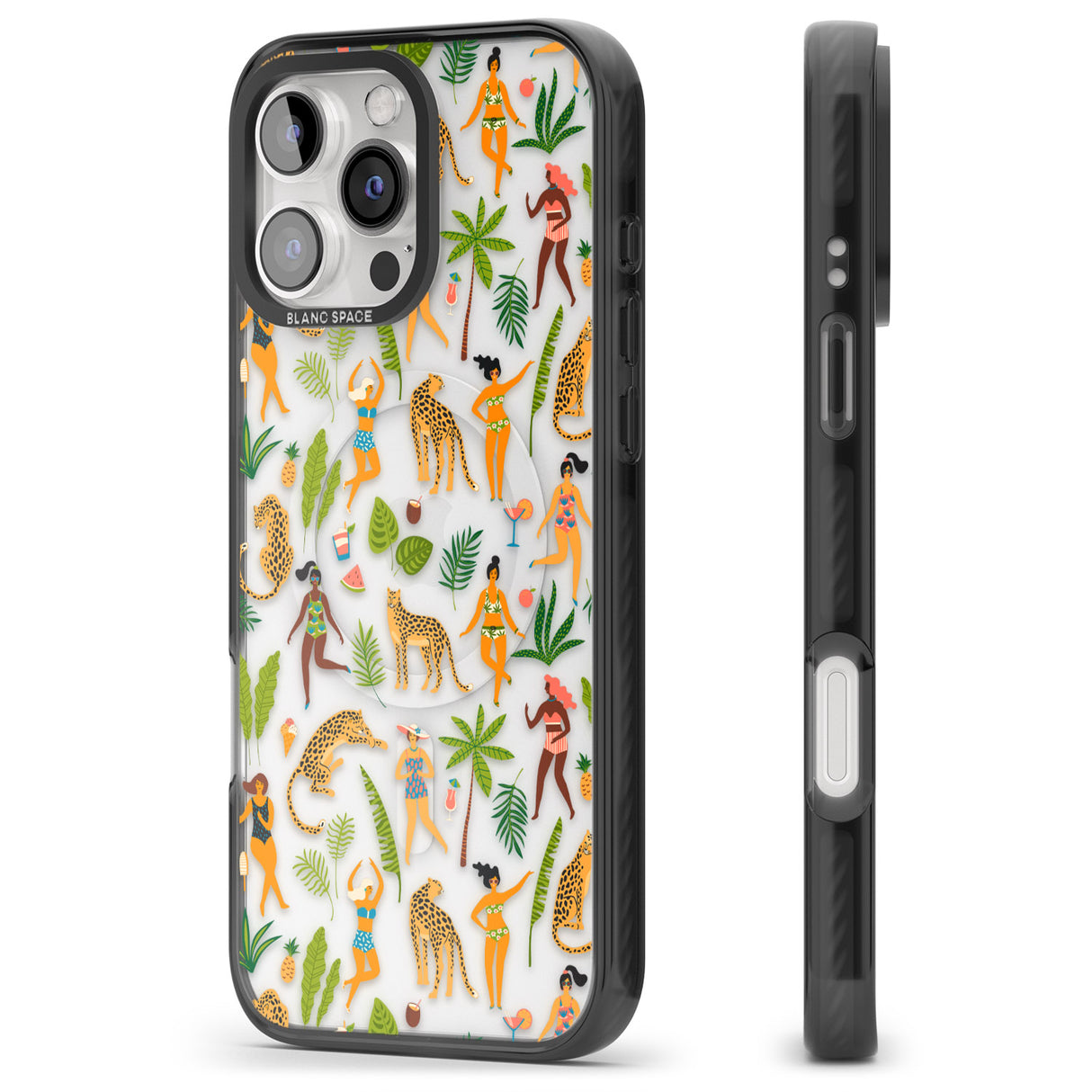 iPhone 16 Pro Max Tropical Summer Black Impact Phone Case