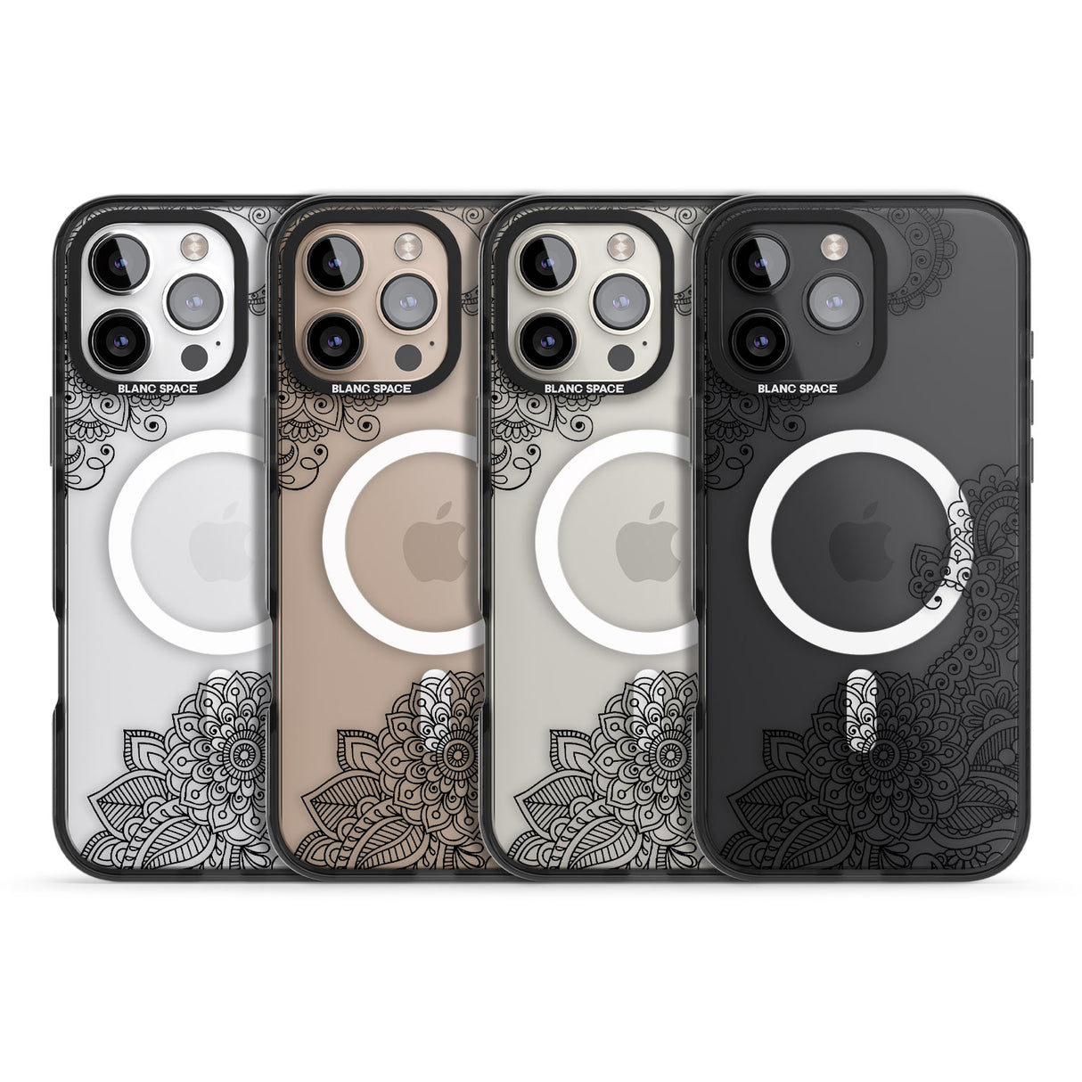 iPhone 16 Pro Max Black Henna Botanicals Black Impact Phone Case