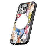 iPhone 16 Pro Max Colourful Horse Pattern Black Impact Phone Case