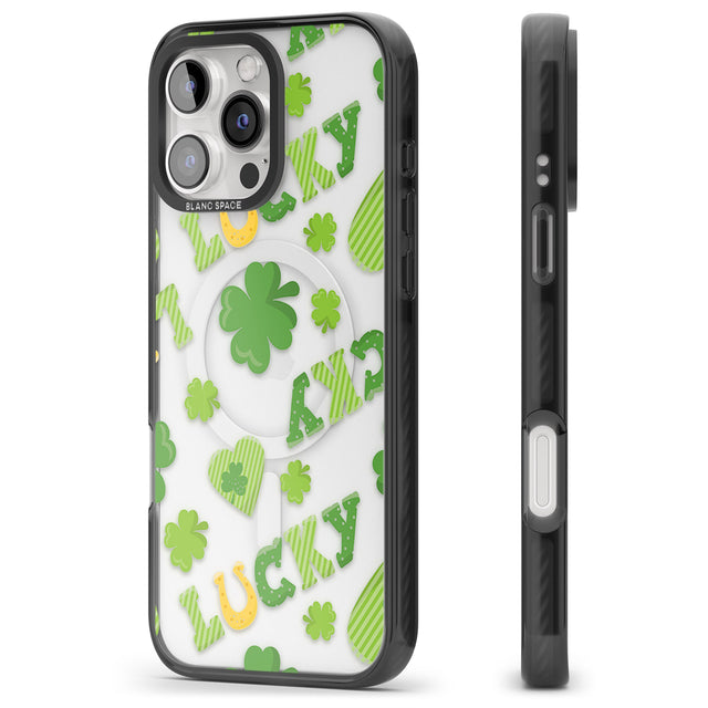 iPhone 16 Pro Max Lucky Irish Clover Black Impact Phone Case