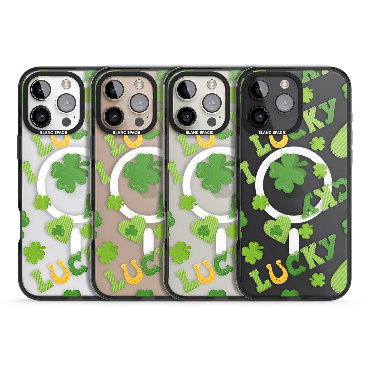 iPhone 16 Pro Max Lucky Irish Clover Black Impact Phone Case