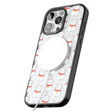 iPhone 16 Pro Max Lucky Cat Maneki-Neko Japanese Pattern Black Impact Phone Case