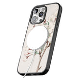 iPhone 16 Pro Max Vintage Japanese Illustrations Cherry Blossoms Black Impact Phone Case