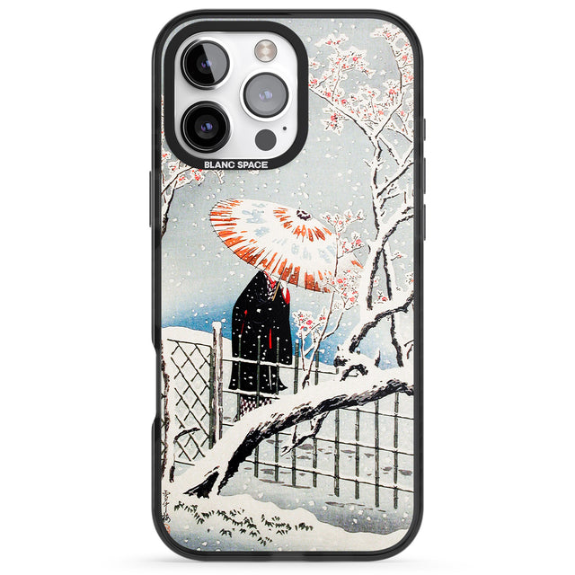 iPhone 16 Pro Max Plum Tree in Snow by Hiroaki Takahashi Black Impact Phone Case + Magsafe