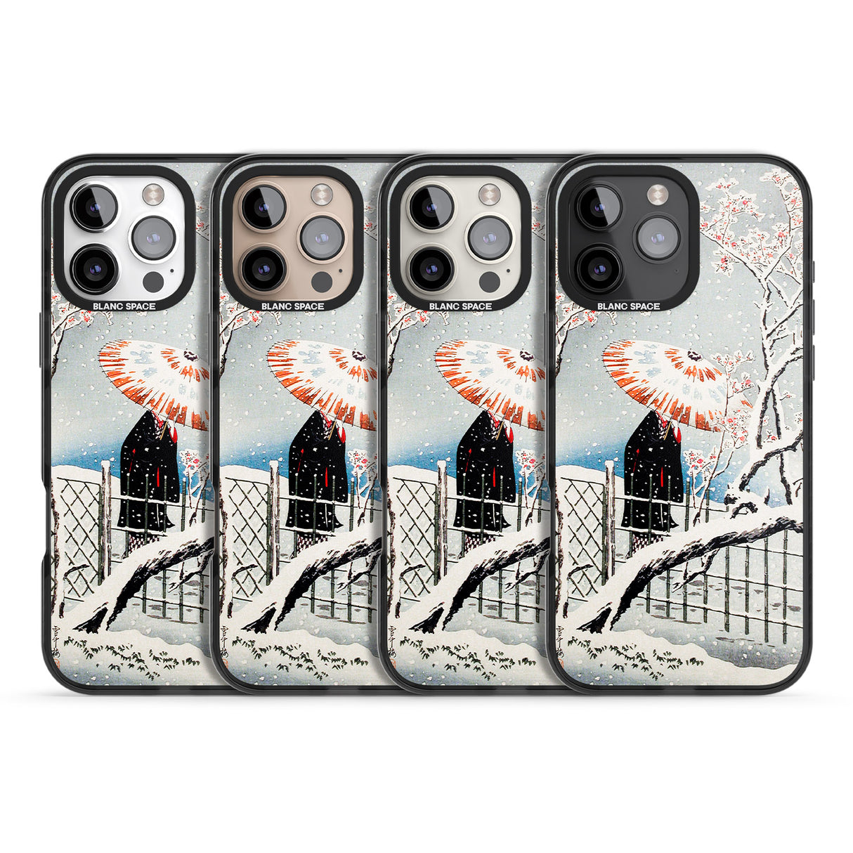 iPhone 16 Pro Max Plum Tree in Snow by Hiroaki Takahashi Black Impact Phone Case + Magsafe