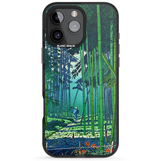 Bamboo Grove of Saga Black Impact Magsafe Phone Case for iPhone 16 Pro, iPhone 16 Pro Max