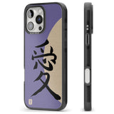 Vintage Japanese Kanji - Love Black Impact Magsafe Phone Case for iPhone 16 Pro, iPhone 16 Pro Max