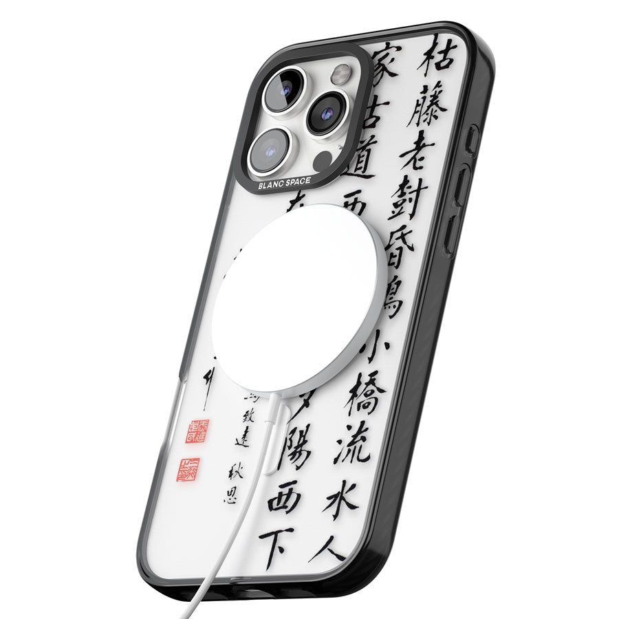 Japanese Kanji Script Black Impact Magsafe Phone Case for iPhone 16 Pro, iPhone 16 Pro Max