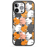 iPhone 16 Pro Max Spooning Cats Kawaii Pattern Black Impact Phone Case