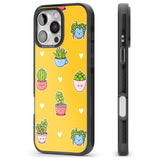 iPhone 16 Pro Max Plant Faces Kawaii Pattern Black Impact Phone Case