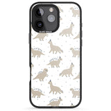 iPhone 16 Pro Max Adorable Dinosaurs Pattern Black Impact Phone Case