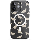 iPhone 16 Pro Max Adorable Dinosaurs Pattern (Clear) Black Impact Phone Case