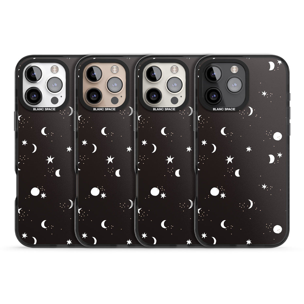 iPhone 16 Pro Max Funky Moons & Stars Black Impact Phone Case