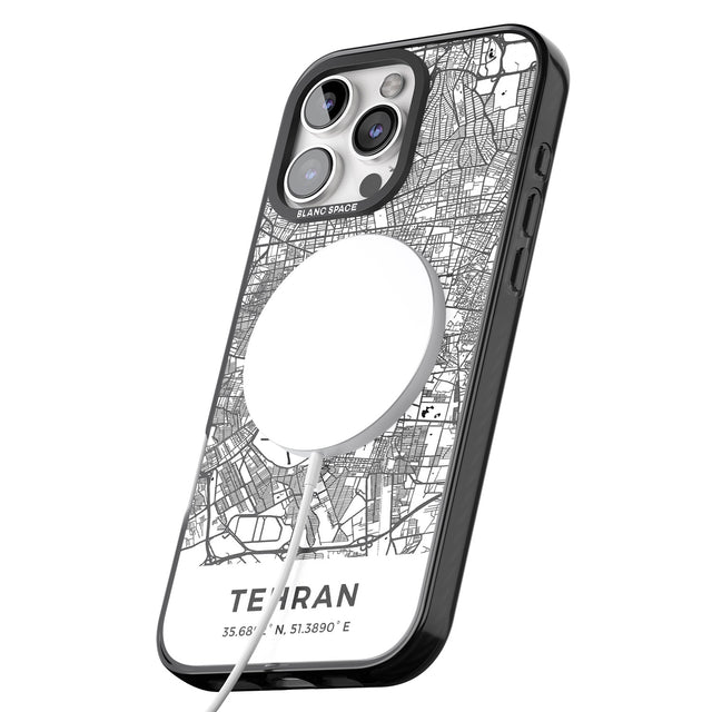 iPhone 16 Pro Max Map of Tehran, Iran Black Impact Phone Case