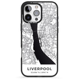 iPhone 16 Pro Max Map of Liverpool, England Black Impact Phone Case