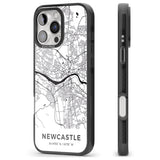 iPhone 16 Pro Max Map of Newcastle, England Black Impact Phone Case