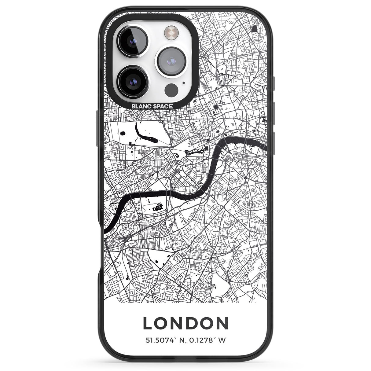 iPhone 16 Pro Max Map of London, England Black Impact Phone Case