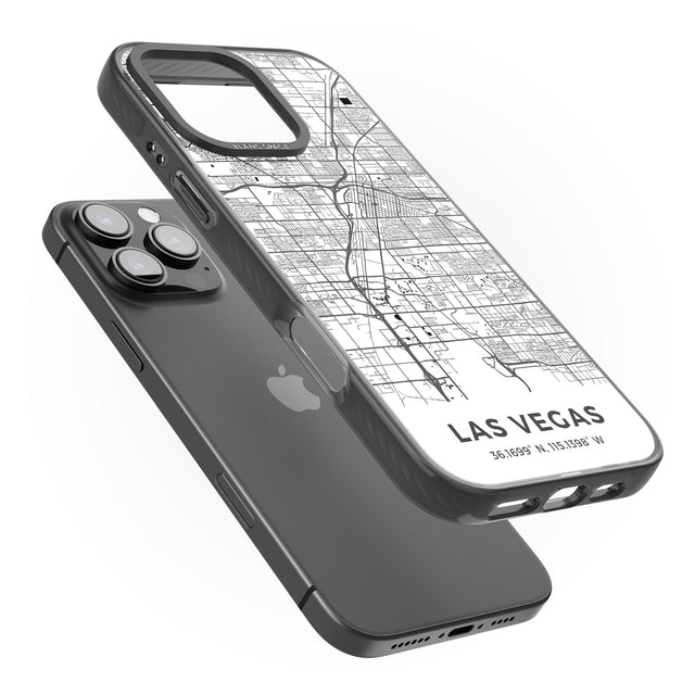 iPhone 16 Pro Max Map of Las Vegas, Nevada Black Impact Phone Case