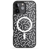 iPhone 16 Pro Max White Wavy Squiggles Memphis Retro Pattern Design Black Impact Phone Case